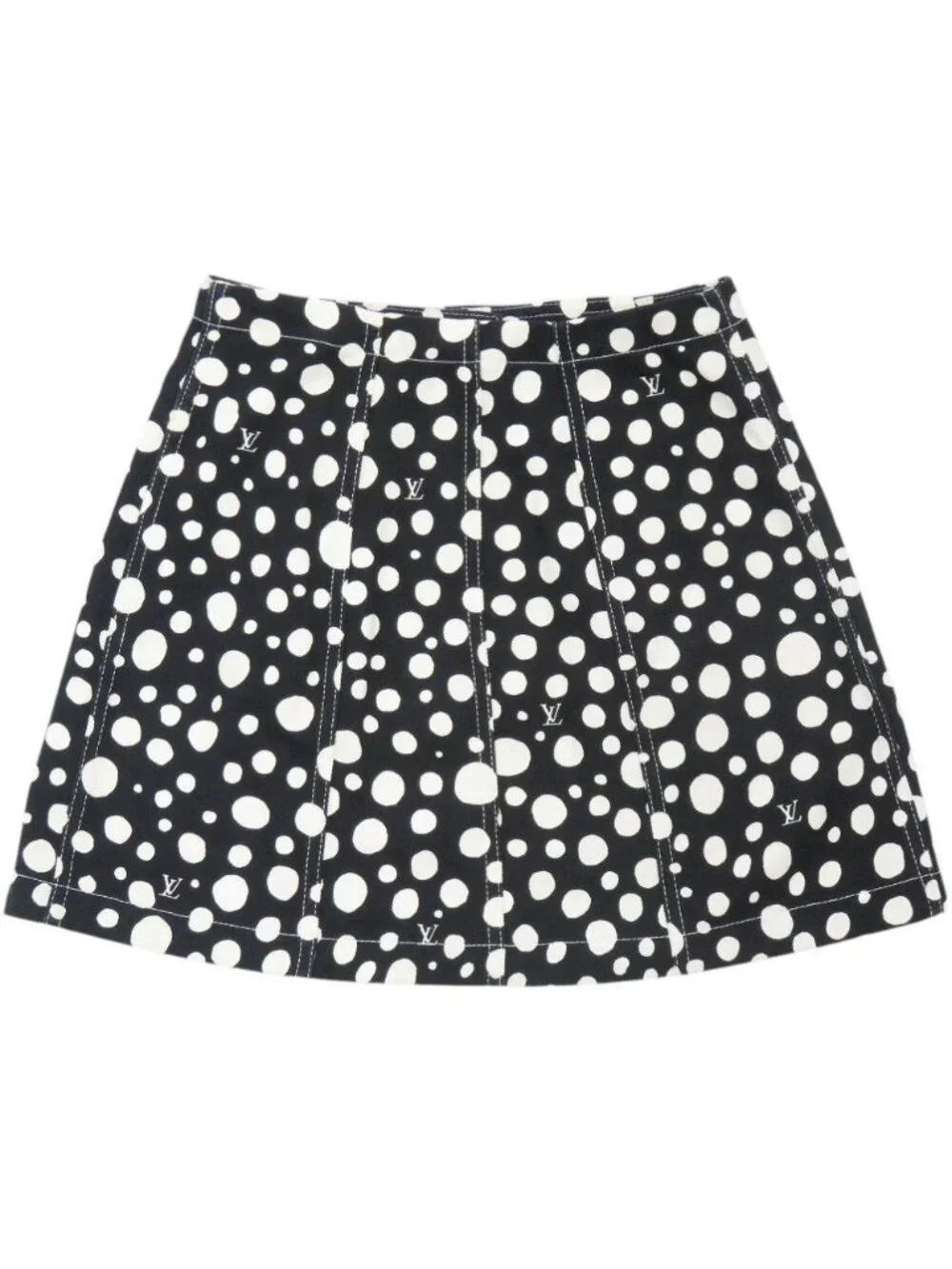 Louis Vuitton Yayoi Kusama Infinity Dot Cotton Black White Mini Skirt